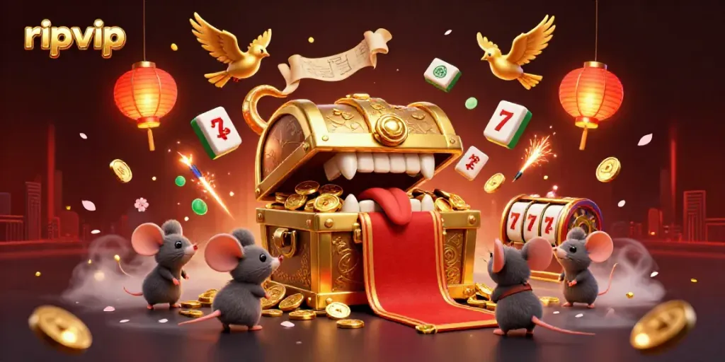 Experience the allure of ripvip with dynamic characters and vibrant casino-themed elements in a vibrant 3D scene.